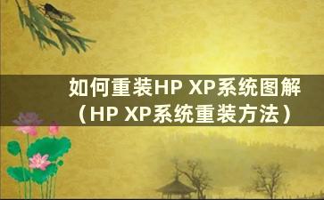 如何重装HP XP系统图解（HP XP系统重装方法）